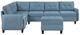 Homelegance® Garren 7-Piece Blue L-Shape Sectional with Storage and Ottoman-2