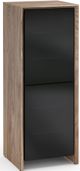 Salamander Designs® Barcelona 617 AV Cabinet-Natural Walnut/Black Glass-0