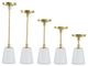A & B Home 5-Piece Gold/White Aluminum Pillar Candle Holder Set-0
