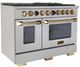 Kucht Professional KX Series 48" Stainless Steel Pro Style Dual Fuel Range with Gold Accents and Kucht Horus Thermostat-3