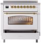 Ilve® Nostalgie II Series 36" White Pro Style Induction Range-3