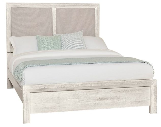 Artisan & Post by Vaughan-Bassett Pebble/Weathered White Queen Upholstered Panel Bed-0