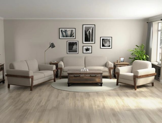 International Furniture Direct Loft Brown Beige Loveseat-1