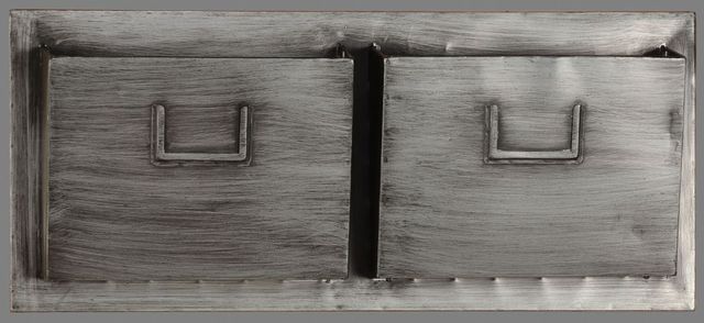 Linon Industrial  Horizontal Gray Two Slot Mailbox-0