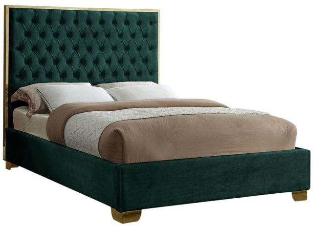 Meridian Furniture Lana Green Queen Upholstered Panel Bed-0