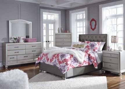 Signature Design by Ashley® Coralayne 2-Piece Gray Full Upholstered Bed Set-3