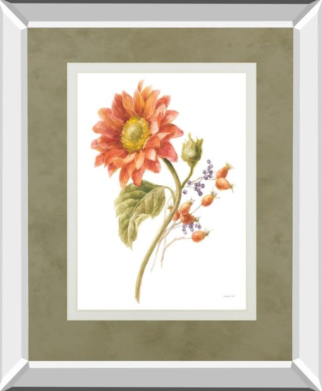 Classy Art Floursack Autumn II on White By Danhui Nai Mirror Framed Wall Art-1