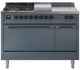 Ilve® Nostalgie II Series 48" Blue Grey Pro Style Dual Fuel Range-0