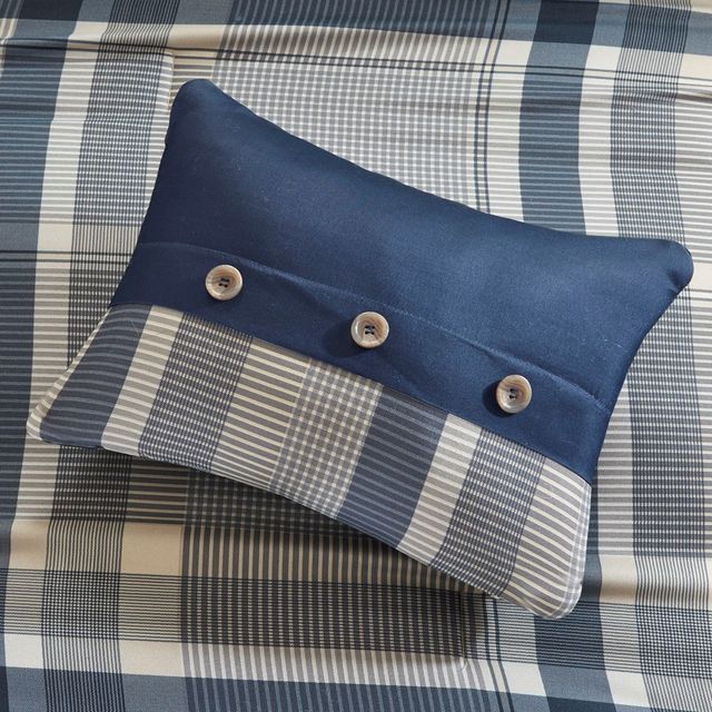 Olliix by Intelligent Design Robbie Navy Multi Queen Comforter and Sheet Set-4