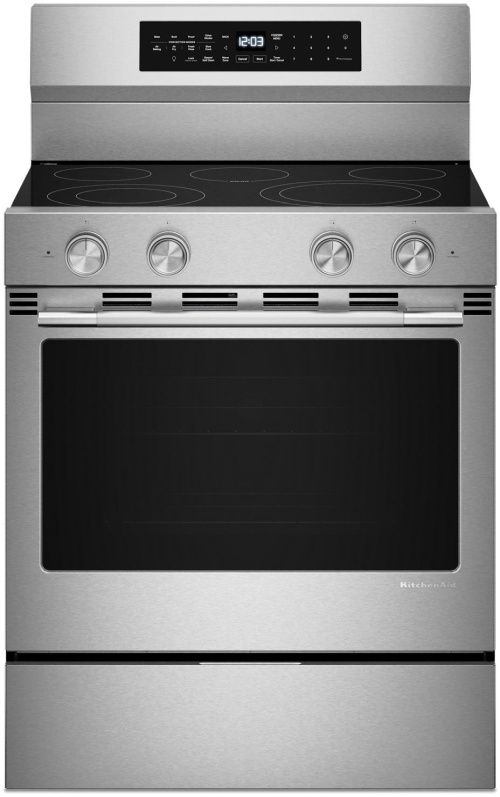 KitchenAid® 30" FingerPrint Resistant Stainless Steel Freestanding Electric Range-0