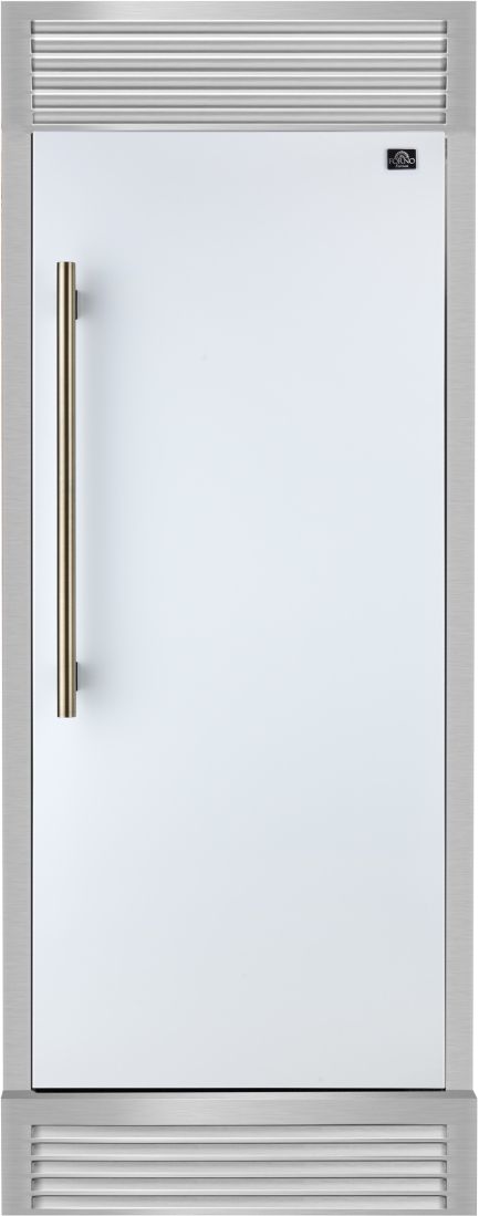 FORNO® Maderno Espresso 28" 13.6 Cu. Ft. White Built-In Convertible Column Refrigerator with Antique Brass Handles-0