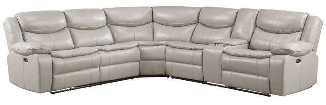 Homelegance® Fargo 3-Piece Silver Gray Power Reclining Sectional with Right Console-0