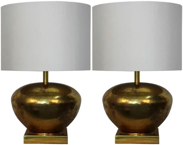 DecorRest® Furniture LTD Imperial 2Piece Bright Gold Table Lamp Set