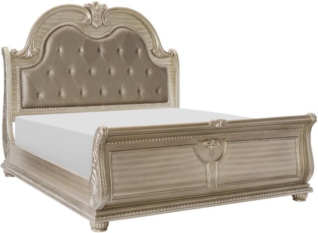 Mazin Furniture Cavalier Silver King Panel Bed-0