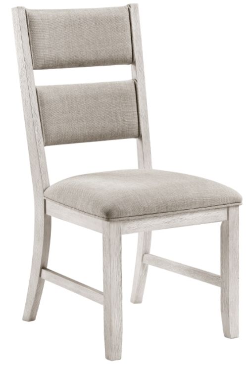 Homelegance® Savile Brushed Antique White/Light Gray Side Chair-0