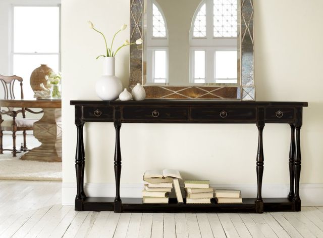 Hooker® Furniture Sanctuary Ebony Thin Console Table-1
