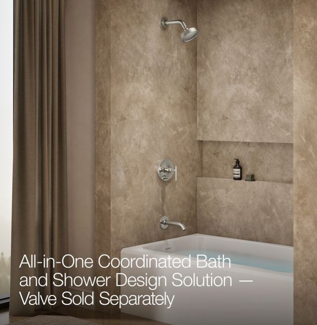KOHLER® Purist® Rite-Temp® Vibrant Polished Nickel 1.75 GPM Bath and Shower Trim Kit with Push-Button Diverter and Lever Handle-3