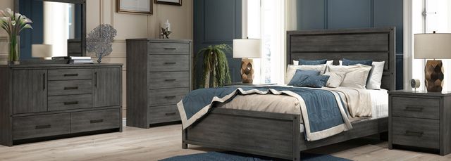 DeFehr Sterling Driftwood Queen Panel Bed-2