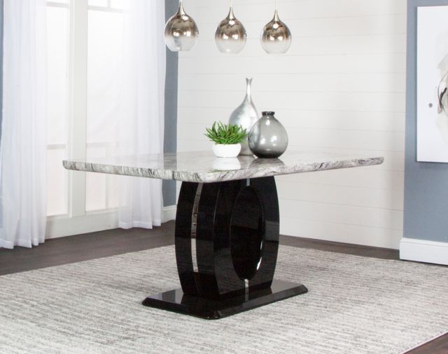 Cramco Dyane Faux Marble Top Counter Height Table with Black Base-2