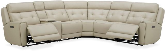 Liberty Furniture Carrington 6-Piece Baja Stone Leather L-Shape Power Reclining Sectional Sofa-2