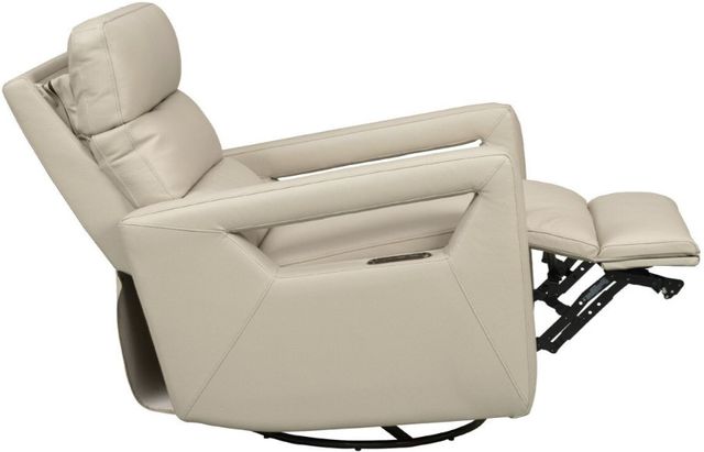 BarcaLounger® Jordan Gable Dove Leather Power Swivel Glider Recliner-1