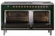 Ilve® Nostalgie II Noblesse 60'' Emerald Green Pro Style Dual Fuel Range with Copper Trim-2