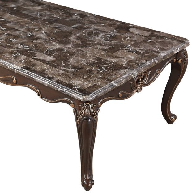 New Classic® Home Furnishings Constantine Marble Top Cocktail Table with Cherry Base-4