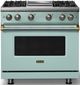Viking® 5 Series 36" Splash Pro Style Gas (LP) Range with Brushed Brass Trim-0