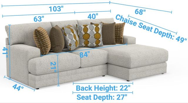 Jackson Furniture Tori 2-Piece Birch Right-Arm Facing Sectional and Chaise-2