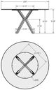 Amisco Customizable Asterisk 60" Round Dining Table with 0.5" Italian Porcelain on Glass Top-2
