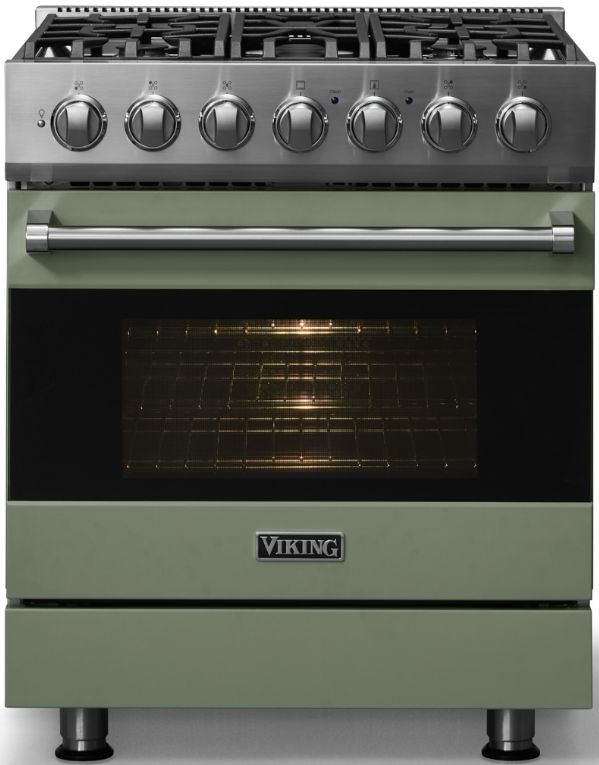 Viking® 3 Series 30" Eucalyptus Pro Style Dual Fuel Range-2