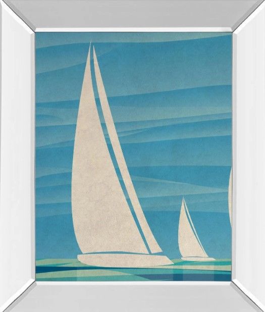 Classy Art Water Journey I by Dan Meneely Mirror Framed Wall Art-0
