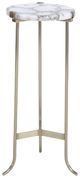 Century® Grand Tour Furniture Gwen White Drinks Table with Antique Brass Base-1