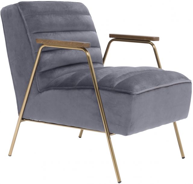 Meridian Furniture Woodford Grey Velvet Accent Chair-0