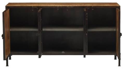 Jaipur Furniture Industrial 4-Door Black/Brown Sideboard-1