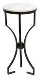 Sagebrook Home Black Metal and Marble Hourglass Shaped Legs Table-0