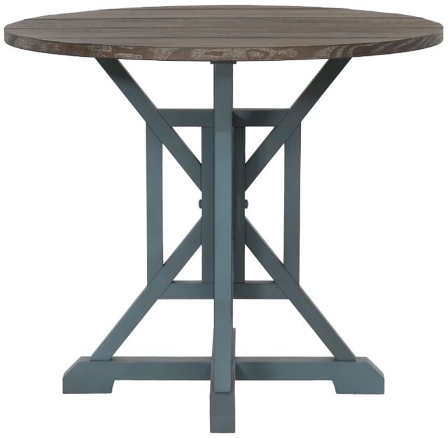 Coast2Coast Home™ Belsey Gray Counter Height Dining Table with Breezy Coastal Blue Base-3