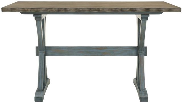 Bernards Summerville II Brown Counter Dining Table with Blue Base-2