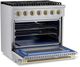 Hauslane HausPro Range 36" Stainless Steel Pro-Style Gas Range with Satin Brass Knobs-4