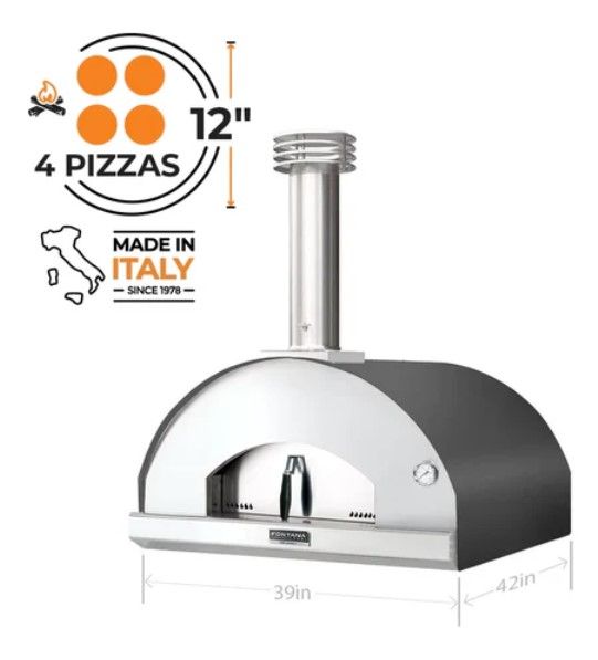 Fontana Forni Marinara 39" Gray Pizza Oven -3
