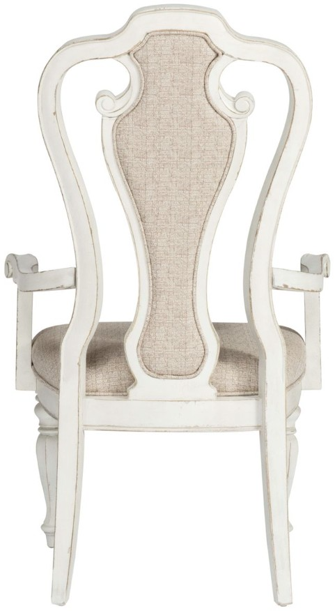 Magnolia Manor Tweed/Wood Chenille Splat Back Arm Chair - Thumbnail 5