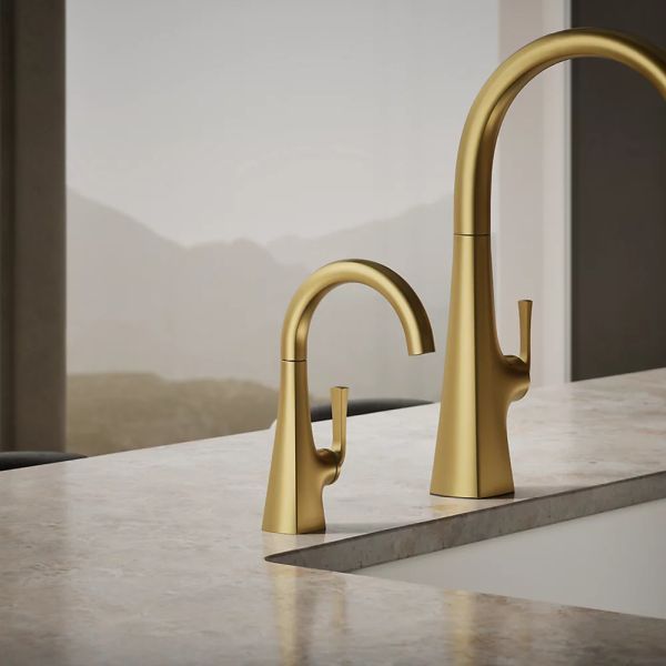KOHLER® Graze® Vibrant Brushed Moderne Brass Beverage Faucet-1