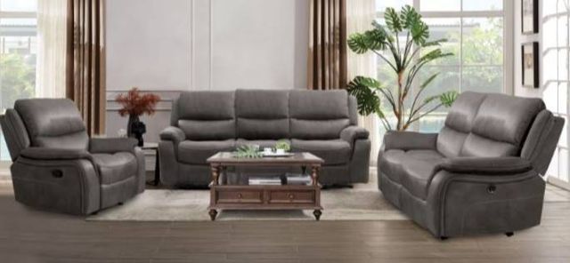 Furniture of America® Henricus Dark Gray Manual Glider Recliner-2