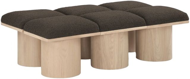 Meridian Furniture Pavilion 6-Piece Brown/Natural 54" Modular Bench Set-0