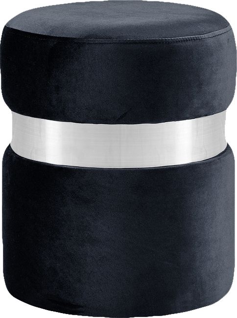 Meridian Furniture Hailey Black Velvet Stool-0