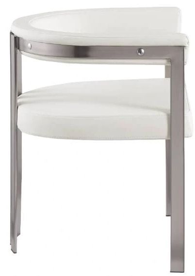 Meridian Furniture Marcello Brushed Cream/Brushed Chrome Velvet Dining Chair-2