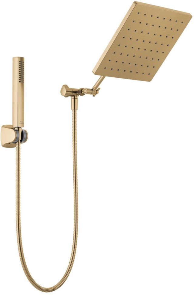 Delta Universal Showering Champagne Bronze 10" Raincan Shower Head and Handheld Combo with Adjustable Extension Arm-0