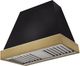 AGA Euclid 36" Matte Black Wall Mounted Range Hood with Antique Brass Trim-0