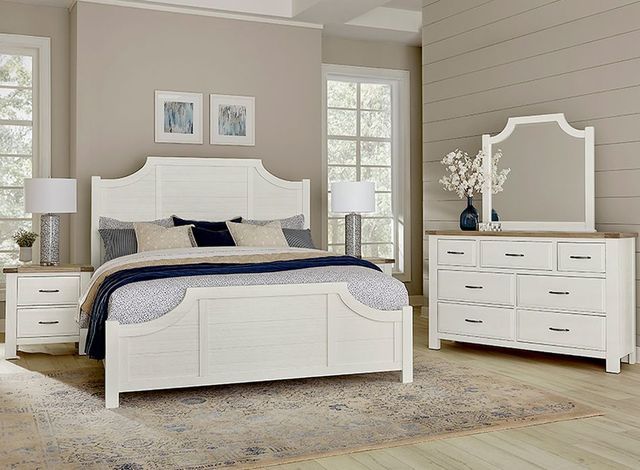 Artisan & Post by Vaughan-Bassett Maple Road Soft White King Panel Scalloped Bed-1
