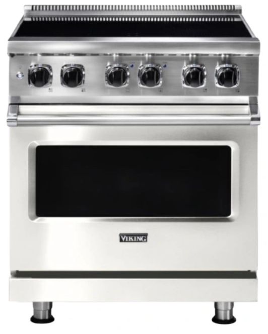 Viking® 5 Series 30" Pure White Pro Style Induction Range-0